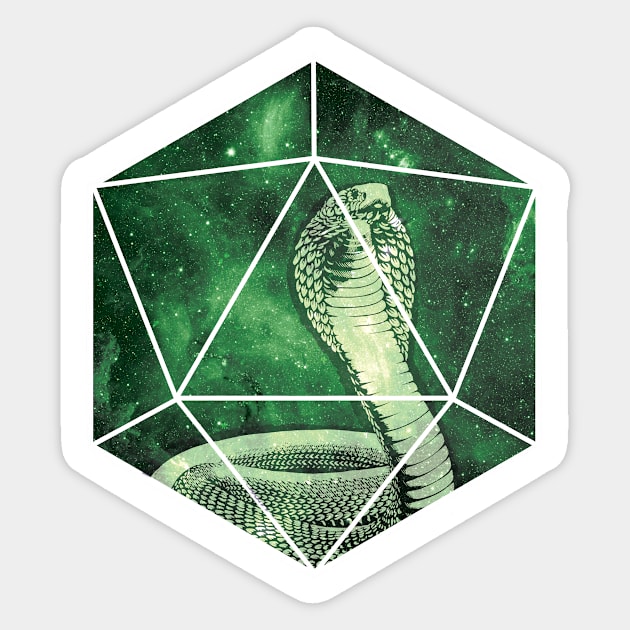 D20 Bright Green Snake Soul Sticker by polliadesign